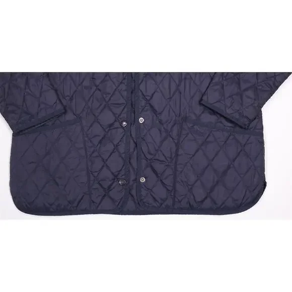 Barbour Ladies Liddesdale Navy Blue Diamond Quilted Jacket Coat US 12 - Picture 3 of 8